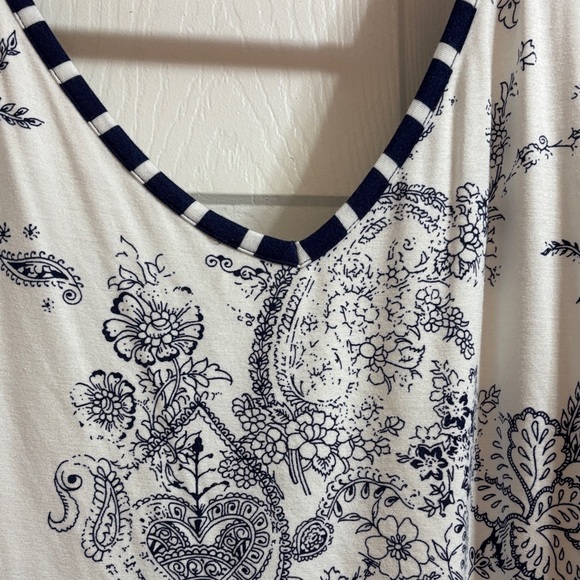 Soma Navy and White Floral and striped lounge set - Picture 11 of 16